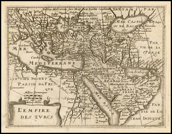 42-Turkey, Middle East and Turkey & Asia Minor Map By Jean Boisseau