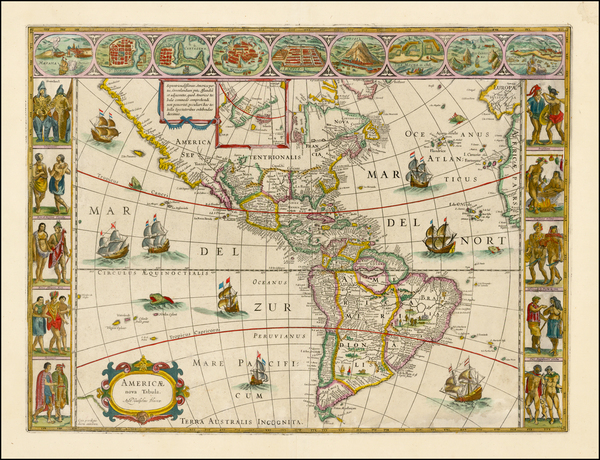 19-Western Hemisphere, North America, South America and America Map By Willem Janszoon Blaeu