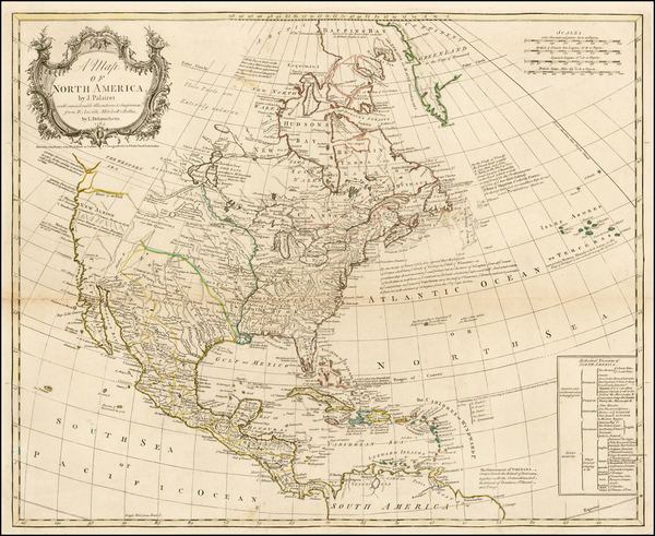 41-United States and North America Map By Jean Palairet / Louis Delarochette