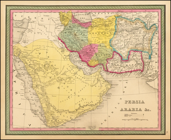 61-Central Asia & Caucasus and Middle East Map By Thomas, Cowperthwait & Co.