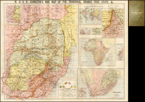 56-South Africa Map By W. & A.K. Johnston