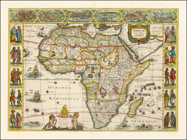 17-Africa and Africa Map By Jodocus Hondius / Jan Jansson