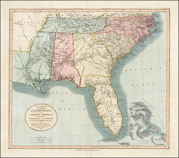 52-Florida, South and Southeast Map By John Cary