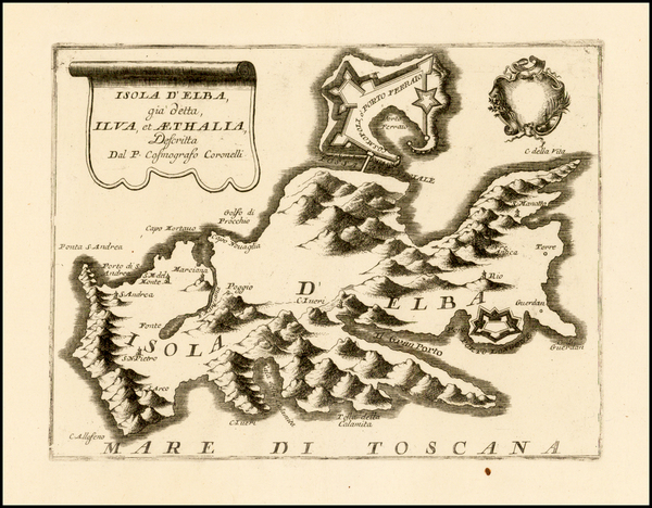 39-France and Italy Map By Vincenzo Maria Coronelli