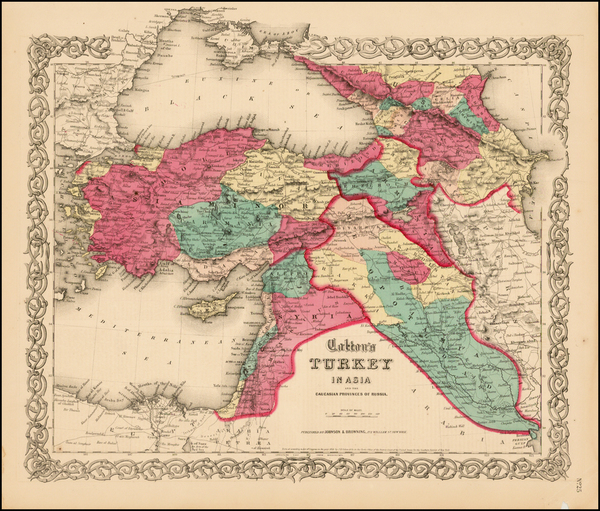 22-Russia, Central Asia & Caucasus, Turkey & Asia Minor and Russia in Asia Map By Joseph H