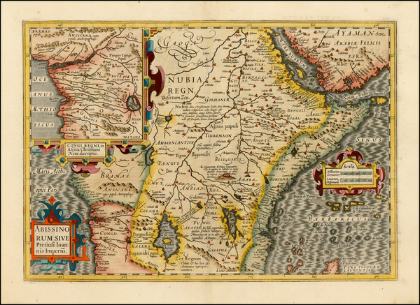 43-Africa, East Africa and West Africa Map By Jodocus Hondius