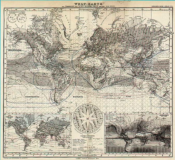 37-World and World Map By Adolf Stieler