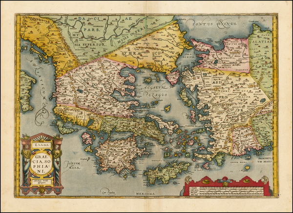 0-Turkey, Turkey & Asia Minor, Balearic Islands and Greece Map By Abraham Ortelius