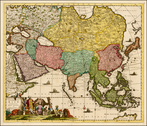 15-Asia and Asia Map By Justus Danckerts