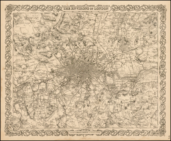 34-British Isles Map By Joseph Hutchins Colton