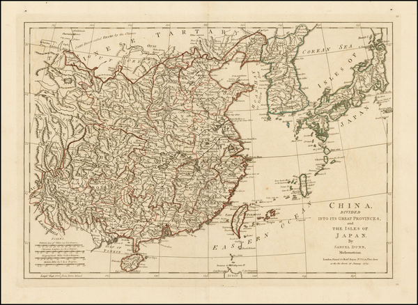 91-China, Japan and Korea Map By Samuel Dunn