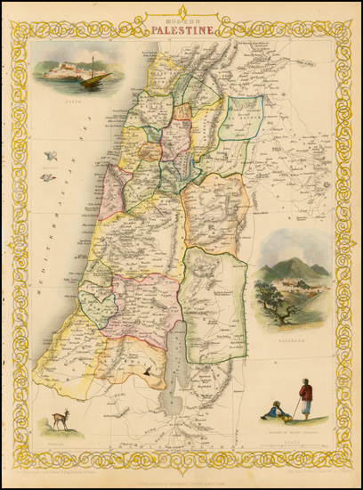 62-Holy Land Map By John Tallis