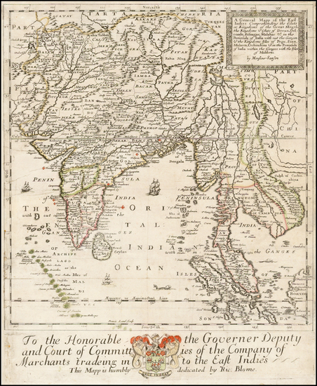 61-India and Southeast Asia Map By Richard Blome