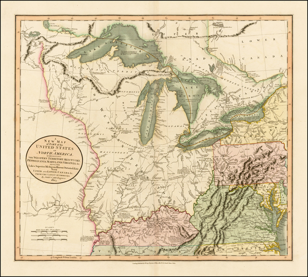 65-Mid-Atlantic, Midwest and Canada Map By John Cary