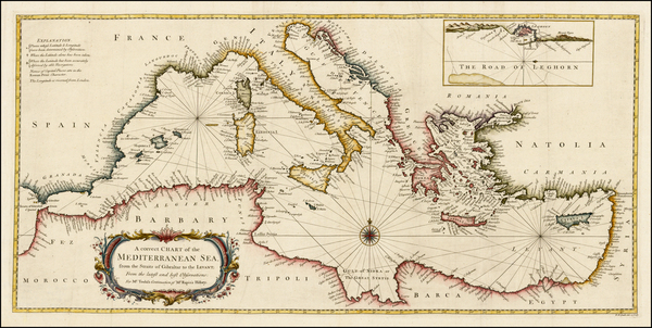 70-Mediterranean and Balearic Islands Map By Richard William Seale