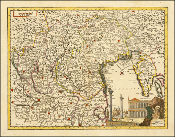 52-Italy Map By Giambattista Albrizzi