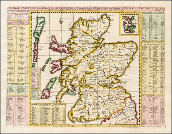 78-Scotland Map By Henri Chatelain