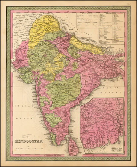 40-India and Central Asia & Caucasus Map By Samuel Augustus Mitchell