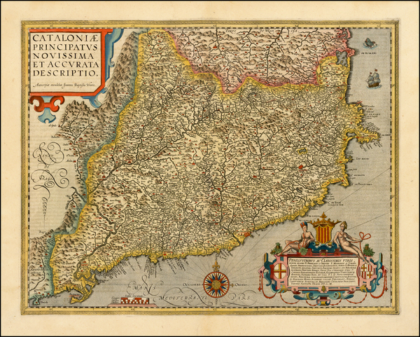 61-Spain Map By Abraham Ortelius / Johannes Baptista Vrients