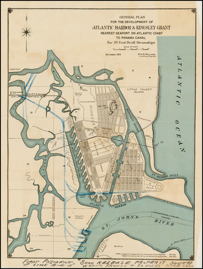 71-Florida Map By W H B Williams