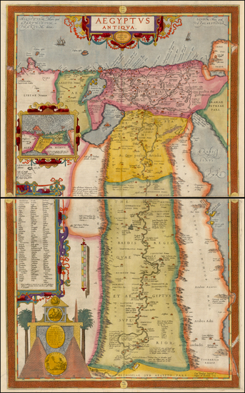 57-Middle East, Egypt and North Africa Map By Abraham Ortelius