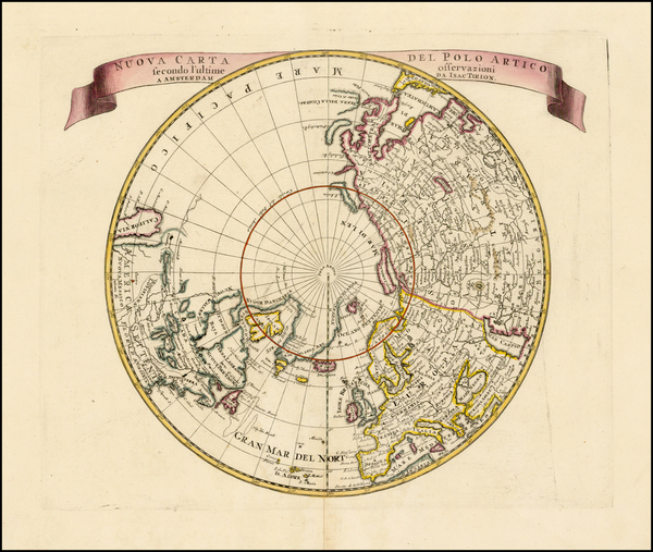 68-Northern Hemisphere, Polar Maps and Canada Map By Isaak Tirion