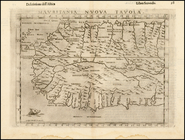 97-North Africa and West Africa Map By Girolamo Ruscelli