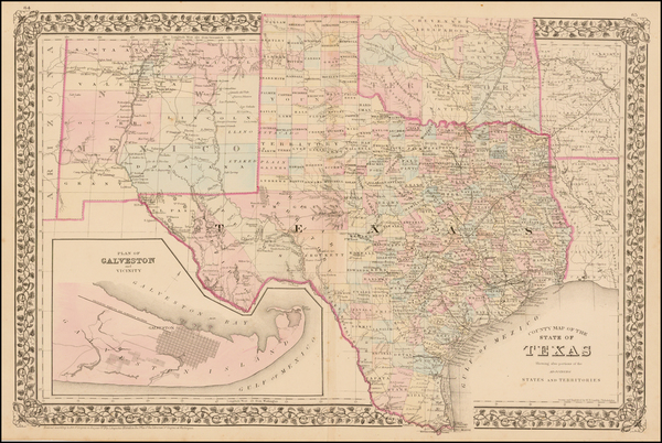 71-Texas, Plains and Southwest Map By Samuel Augustus Mitchell Jr.