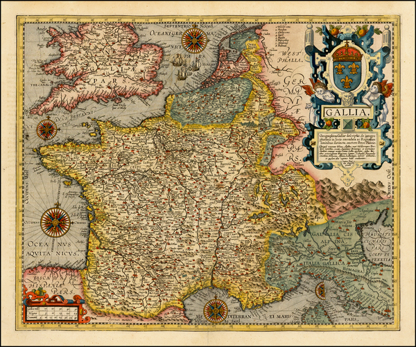 59-France Map By Abraham Ortelius / Johannes Baptista Vrients