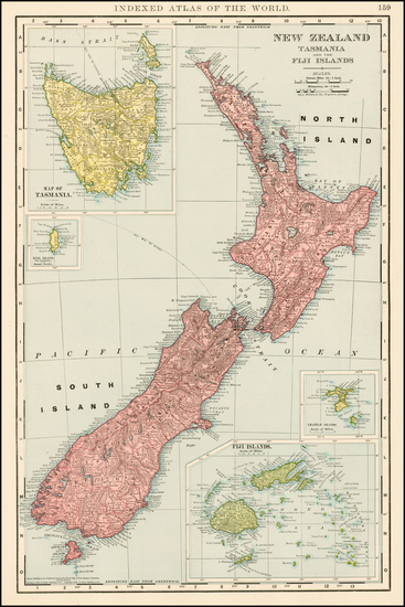 72-New Zealand and Other Pacific Islands Map By Rand McNally & Company