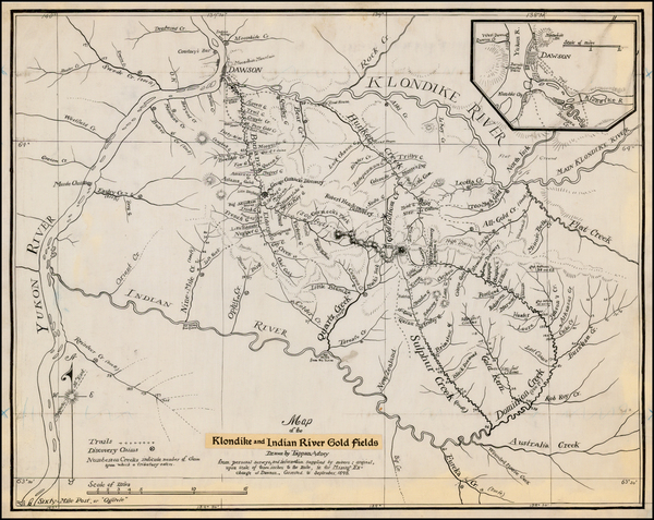 38-Alaska and Canada Map By Tappan Adney