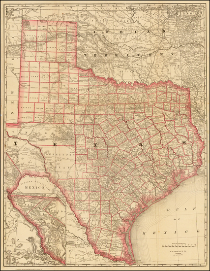 92-Texas and Southwest Map By William Rand  &  Andrew McNally