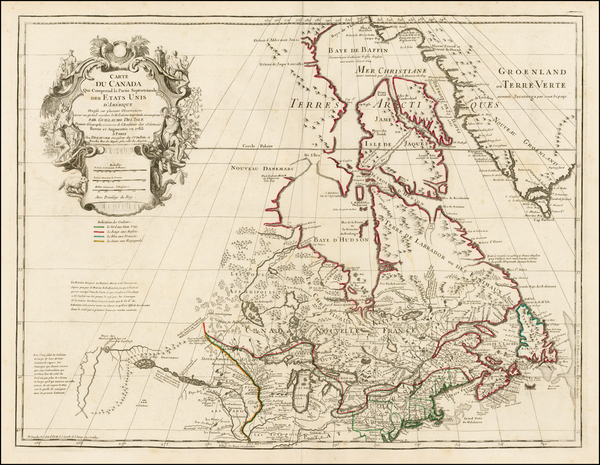 39-New England, Midwest, Plains and Canada Map By Guillaume De L'Isle / Jean-Claude Dezauche