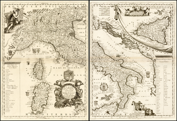 98-Italy and Balearic Islands Map By Vincenzo Maria Coronelli