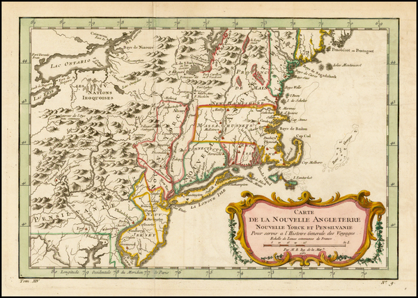 7-New England and Mid-Atlantic Map By Jacques Nicolas Bellin