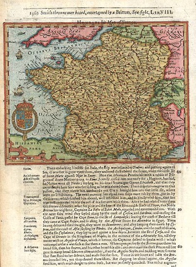 56-Europe and France Map By Jodocus Hondius / Samuel Purchas