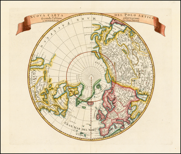 56-Northern Hemisphere, Polar Maps and Canada Map By Isaak Tirion