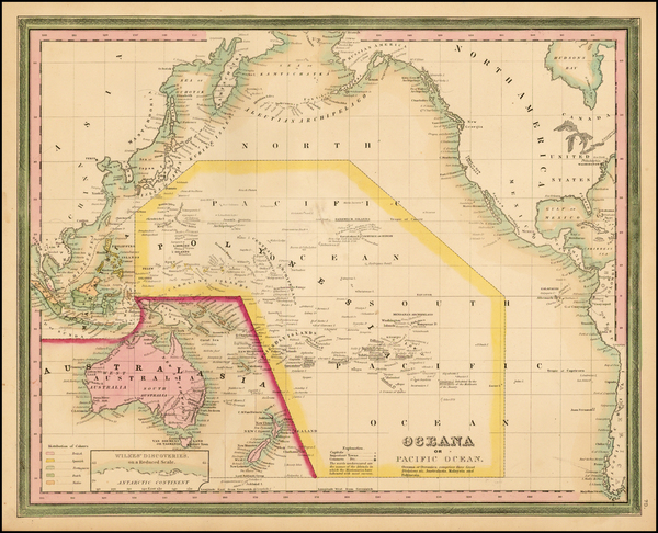 72-Australia & Oceania, Pacific and Oceania Map By Henry Schenk Tanner