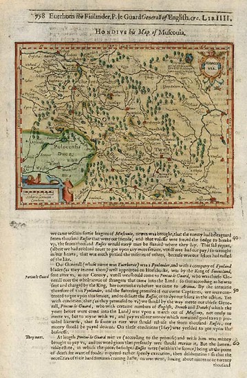 95-Europe and Russia Map By Jodocus Hondius / Samuel Purchas