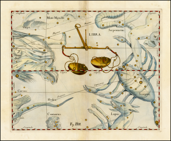 46-Celestial Maps Map By Johannes Hevelius