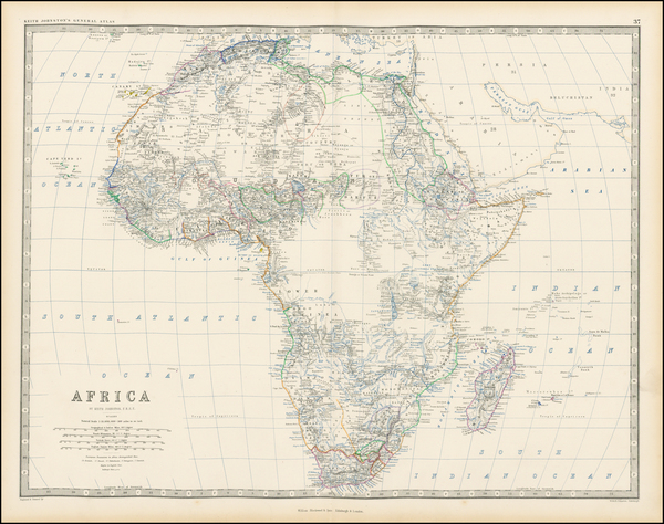 9-Africa and Africa Map By W. & A.K. Johnston