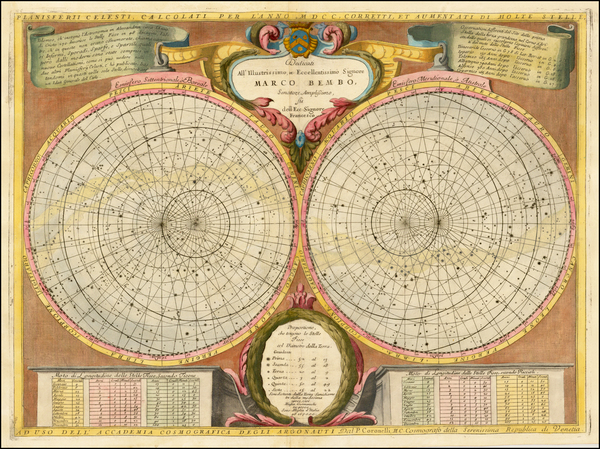 8-Celestial Maps Map By Vincenzo Maria Coronelli