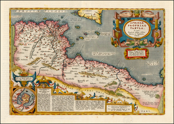 53-Mediterranean and North Africa Map By Abraham Ortelius