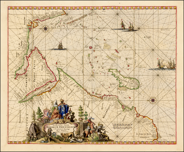 55-Indian Ocean, Middle East, South Africa and East Africa Map By Frederick De Wit