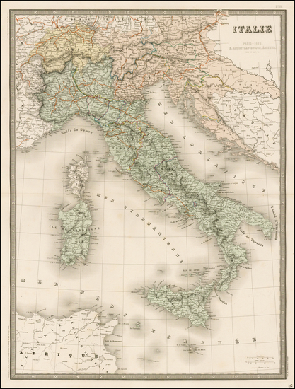 58-Italy Map By Eugène Andriveau-Goujon