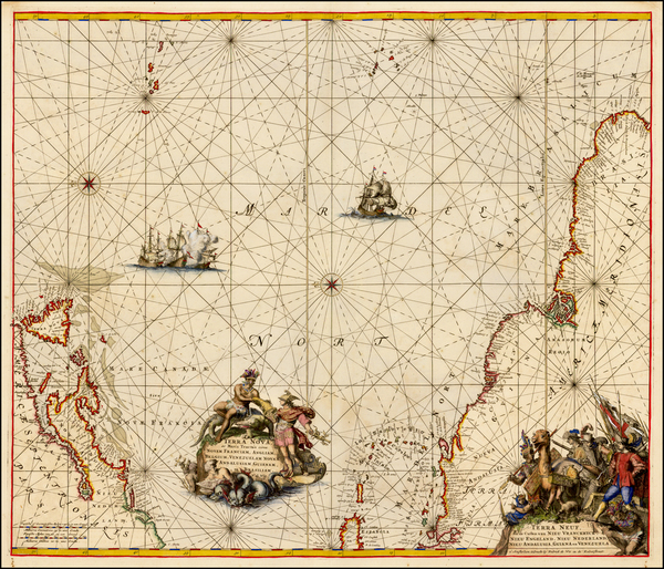 24-Atlantic Ocean, Brazil and Canada Map By Frederick De Wit