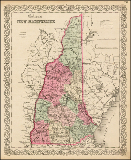 74-New England Map By G.W.  & C.B. Colton