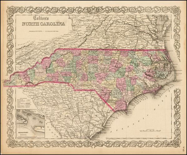 35-Southeast Map By Joseph Hutchins Colton