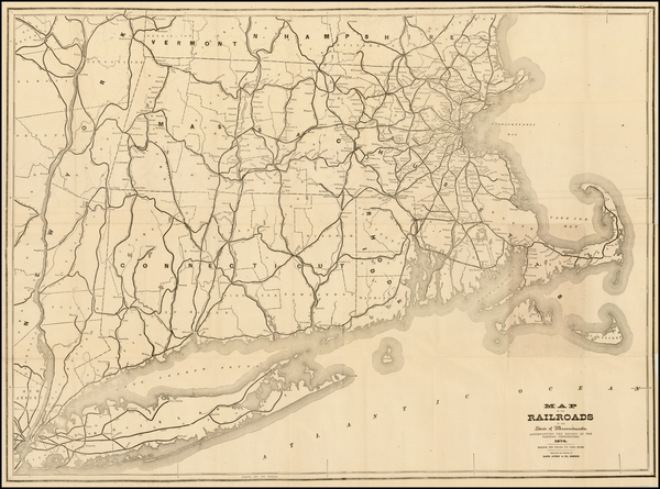 62-Massachusetts Map By Rand, Avery & Co.