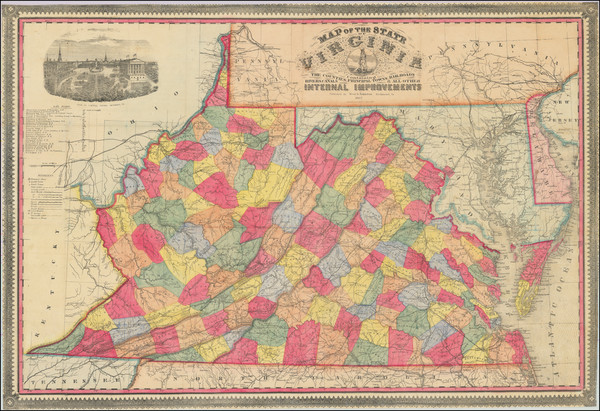 54-West Virginia and Virginia Map By West & Johnston